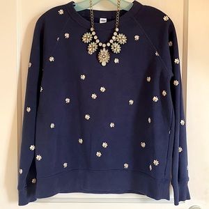 Old Navy US size S navy blue daisy sweatshirt